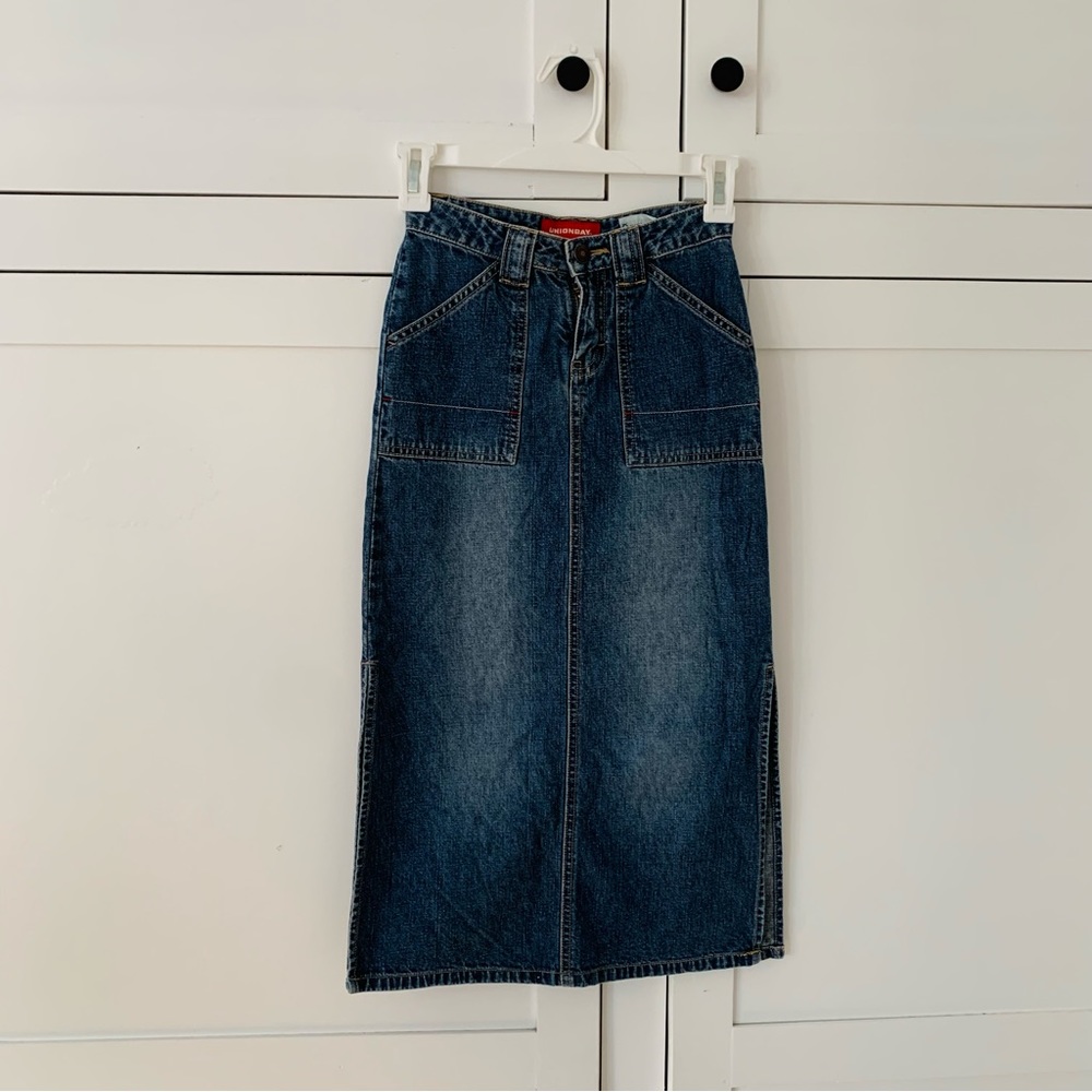 Kid’s Vintage Unionbay Denim 90s Midi Skirt Size 7